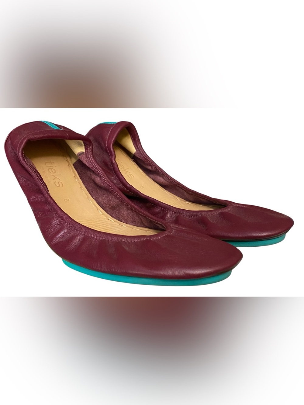 Tieks by Gavrieli Women's Burgundy Leather Ballet Flats Size 8